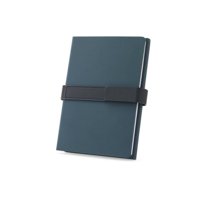SANDERSON. A5 notepad in PU (50 recycled) with two blocks lined pages and plain pages